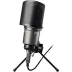 Audio Technica AT8175 microphone pop filter with mesh screen to reduce plosive sounds and improve vocal clarity.