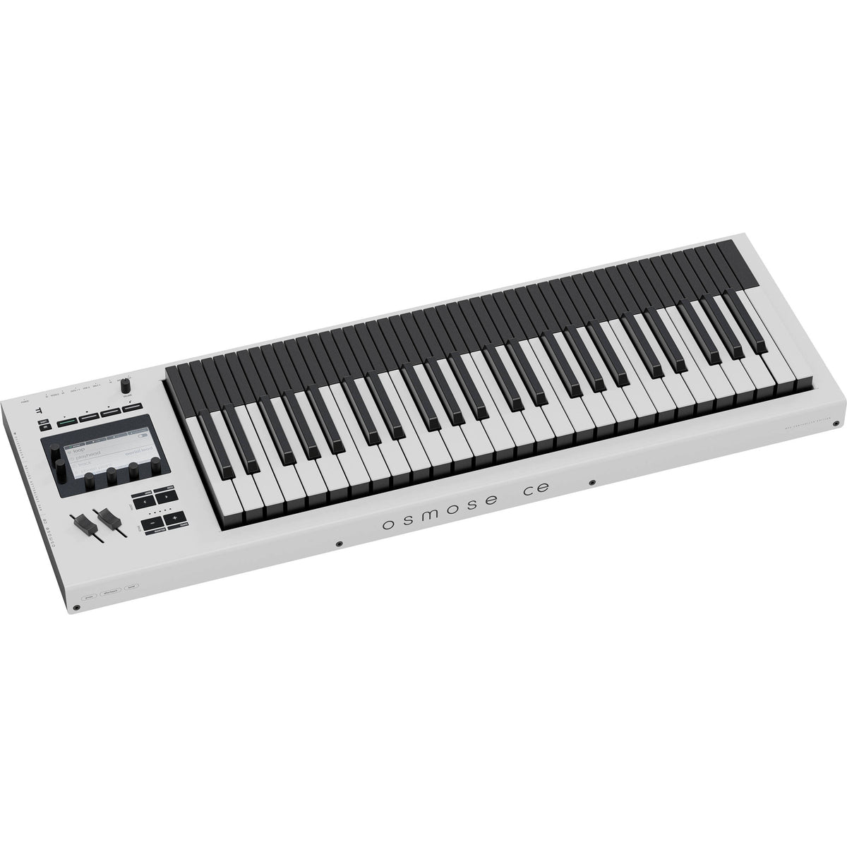Expressive E Osmose CE 49 midi keyboard with black keys, compact design, and expressive control features.
