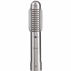 Warm Audio Fen-tone ribbon microphone shown from the front, highlighting its vintage-inspired design and build quality.