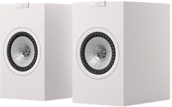KEF Q1 Meta passive bookshelf speakers with sleek black cabinets and dual drivers for high-quality home audio listening.