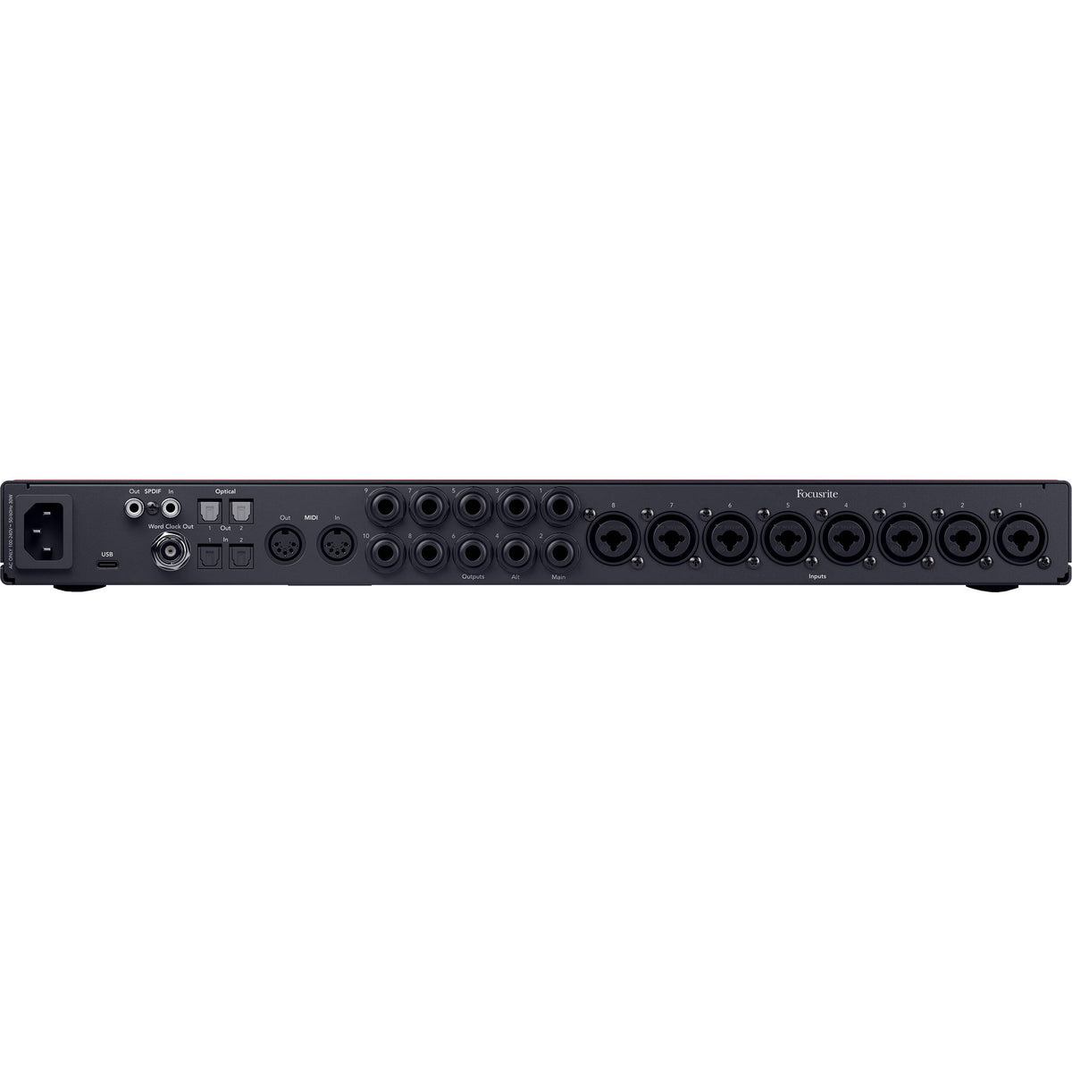 Focusrite Scarlett 18i20 4th Gen audio interface, rear panel ports