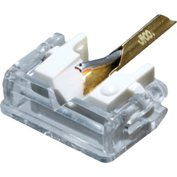 Jico N-44-7 DJ stylus with improved nude design for turntables, showcasing the stylus tip and body.