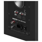 Kanto Audio TUK Grand rear panel close-up with RCA, optical, USB-C and sub out connections